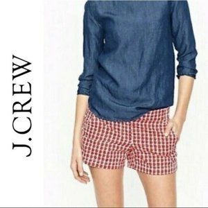 J. Crew Apples Flat Front 100% Cotton Chino Shorts Wmns Sz 2